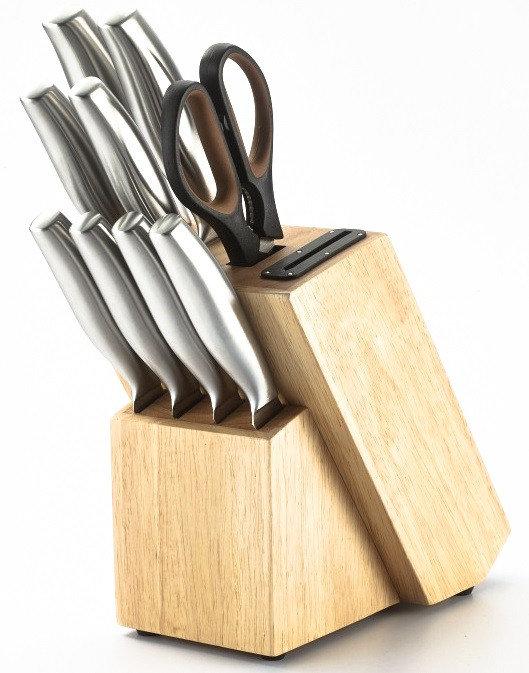 Набір ножів кухонних на дерев'яній підставці Herenthal HT-MSH06-16011, 10 шт