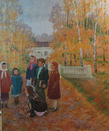 Картина Маленькі грибники А. Максименко 1983р., фото 2