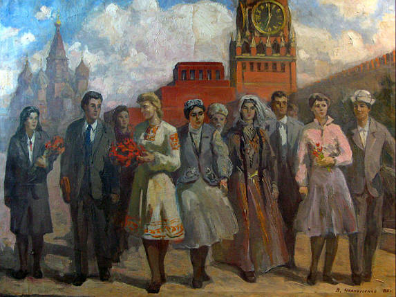 Картина Єдина родина СРСР 1985р. Ст. Черноусенко, фото 2