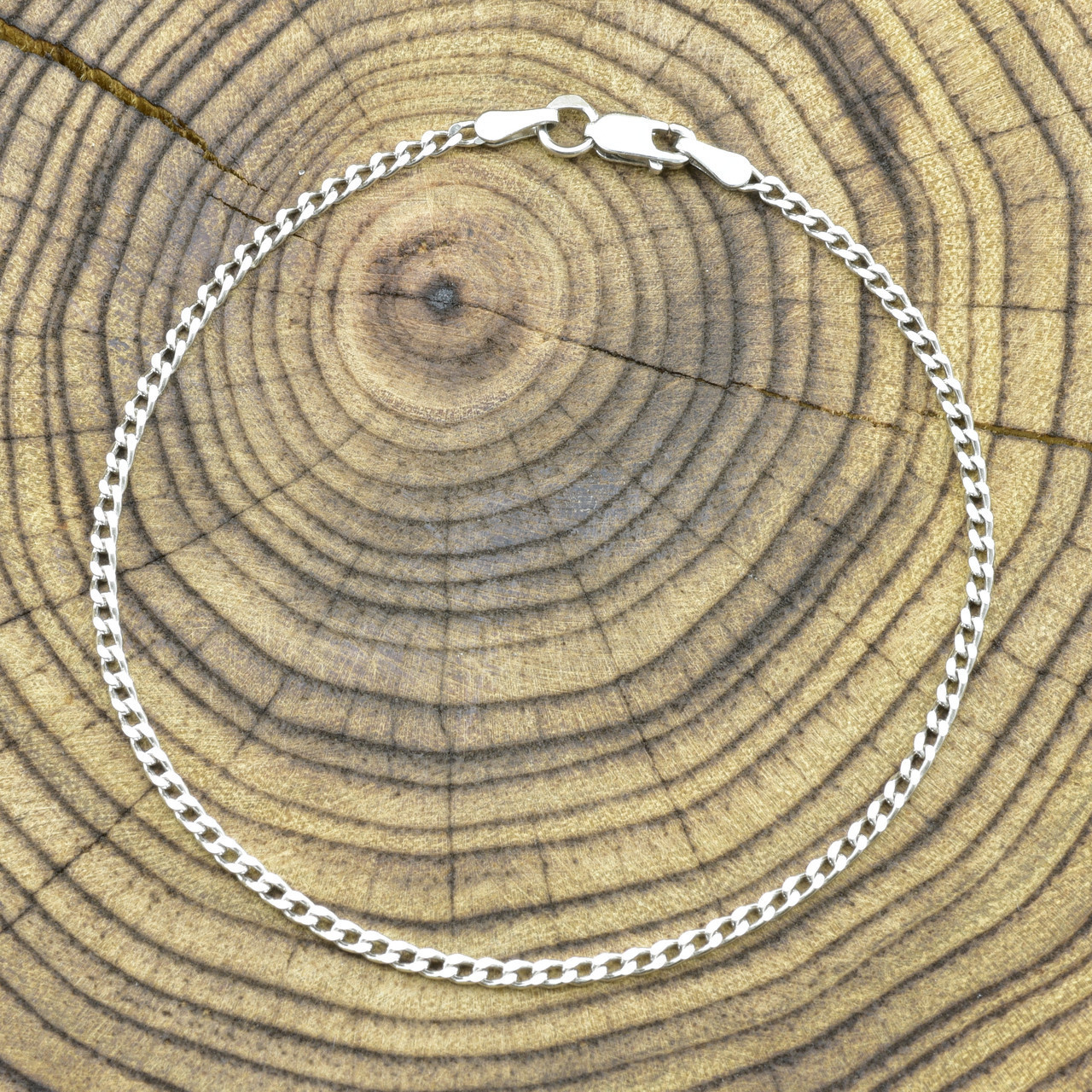 Срібний браслет родований Панцирний П60Род ширина 2 мм довжина 16, фото 1