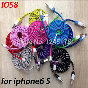 Кабель Apple to USB Cable IPhone 5/5s iPad або iPod нейлонова нитка рожевий, фото 2