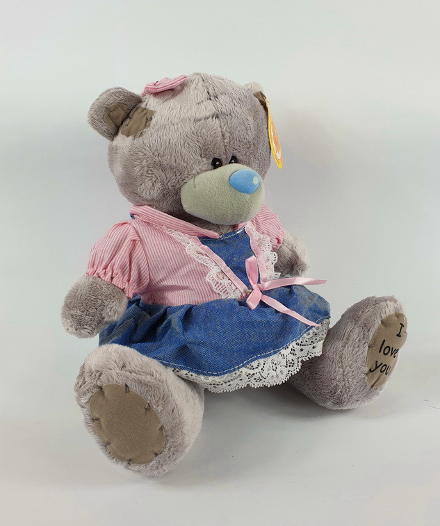 Плюшевий Ведмедик Тедді дівчинка в сарафані 22 см