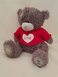 Ведмедик Тедді плюшевий у червоній кофточці Love 40 см