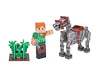 Фігурка Алекс і скелетний кінь Майнкрафт Minecraft Alex with Skeleton Horse Pack оригінал Jazwares
