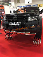 Дуга з іклами нікель для Фольксваген Амарок Захист переднього бампера труба з грилем Volkswagen Amarok 2010+