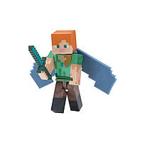 Фигурка Алекс с крыльями и мечом Майнкрафт Minecraft Alex with Elytra Wings оригинал Jazwares