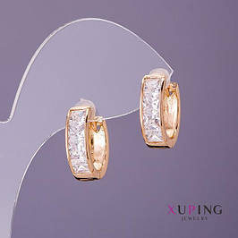 Сережки Xuping білі камені