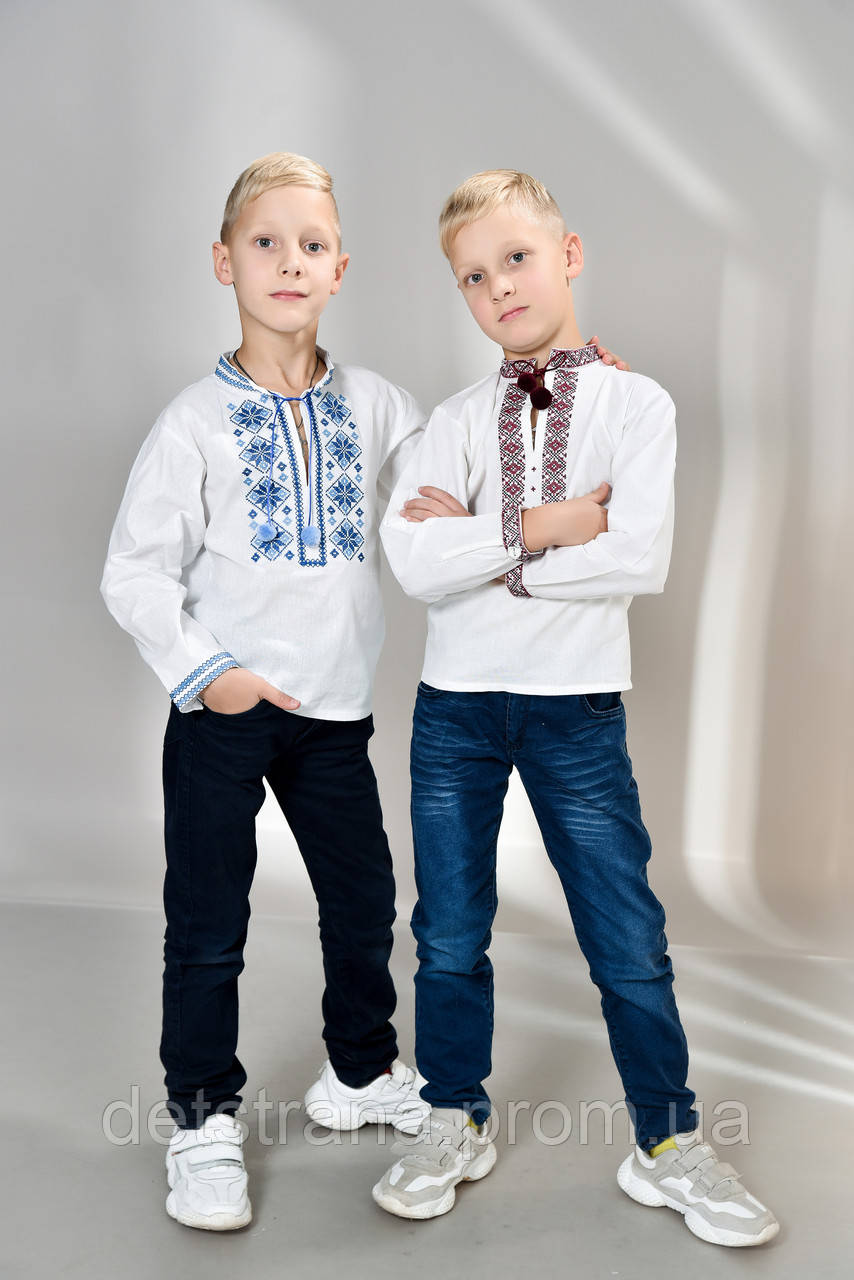 Детская рубашка вышиванка украинская для мальчика - фото 6 - id-p45328790
