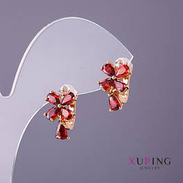 Сережки Xuping червоні камені