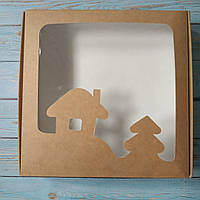 Коробка для пряників (150*150*30 мм) з вікном Будинок і Ель Крафт