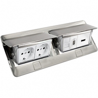 Лючок для підлогового та настільного встановлення 8 модулів (алюміній) Legrand