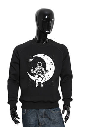 Світшот чоловічий чорний "Астронавт на Місяці", фото 2