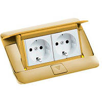 Лючок для підлогового та настільного встановлення 4 модуля (латунь) Legrand