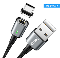 Кабель магнитный для зарядки телефона Elough USB Type C Android 200см |3A| Черный