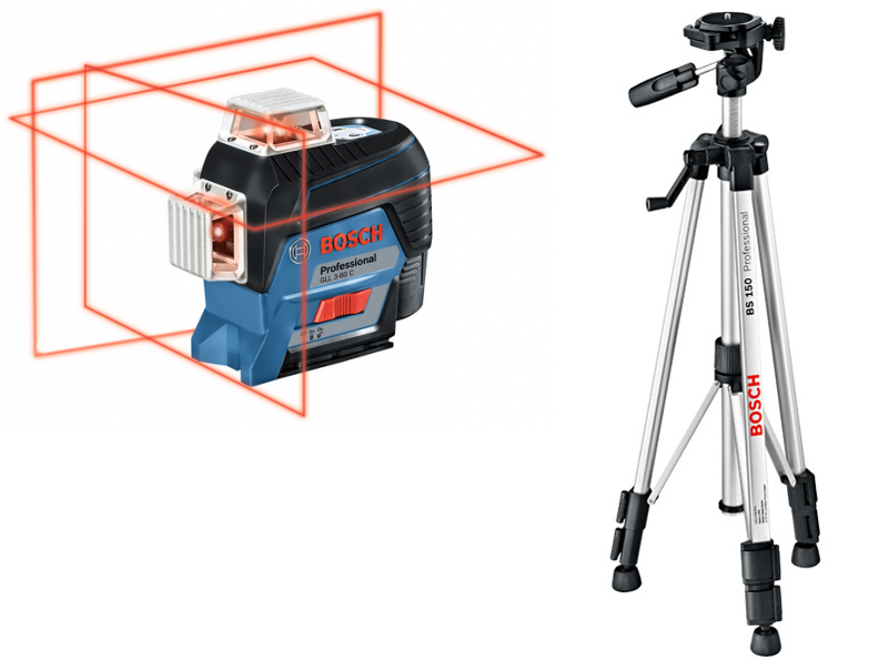 Лазерний нівелір Bosch GLL 3-80 C Professional + BT 150 (30 м з приймачем - 120 м) (0601063R01)