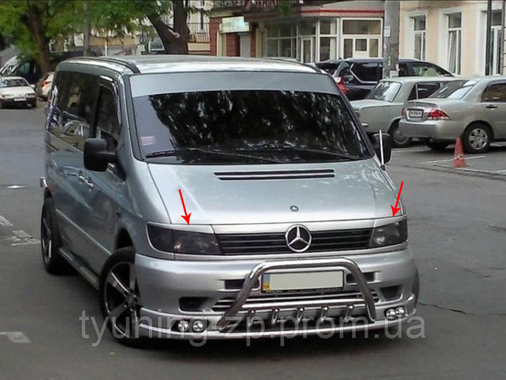 Реснички на фары Mercedes Vito 1996-2003 "Прямые"