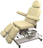 Педикюрно косметологическая кресло-кушетка 3706 на электрическом подъемнике Бежевый