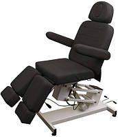 Педикюрно косметологическая кресло-кушетка 3706 на электрическом подъемнике Черный