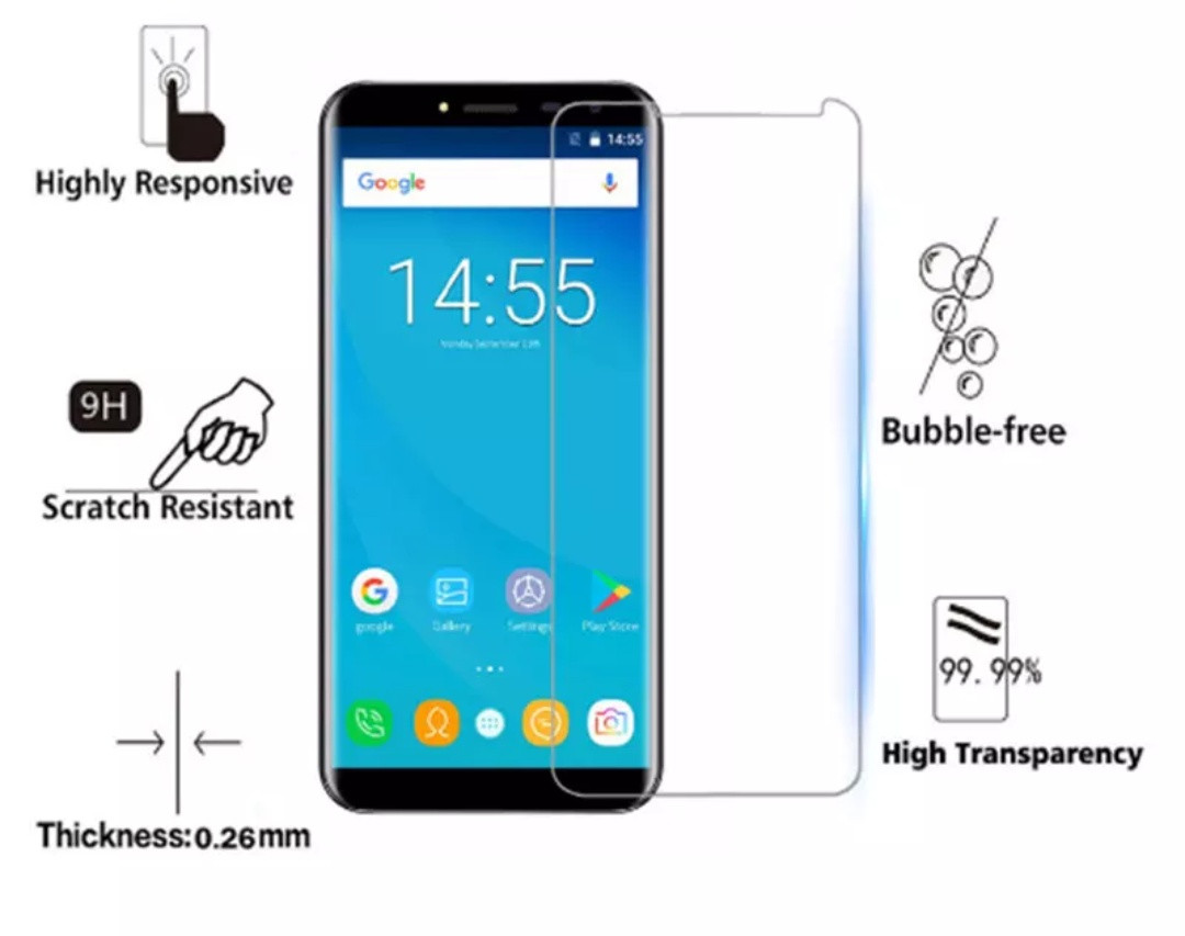 Захистне загартоване скло для Oukitel C8 2.5D 0.26 mm