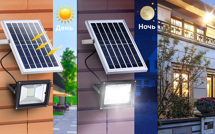 LED прожектор на сонячній батареї VARGO 10W з пультом (VS-319), фото 1