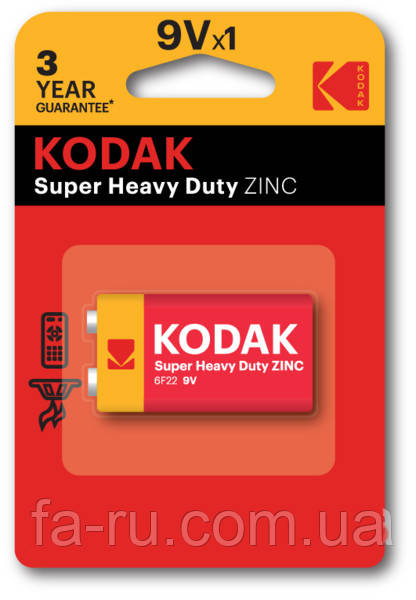 Батарейка крона KODAK EXTRA HEAVY DUTY 6F22 1 шт