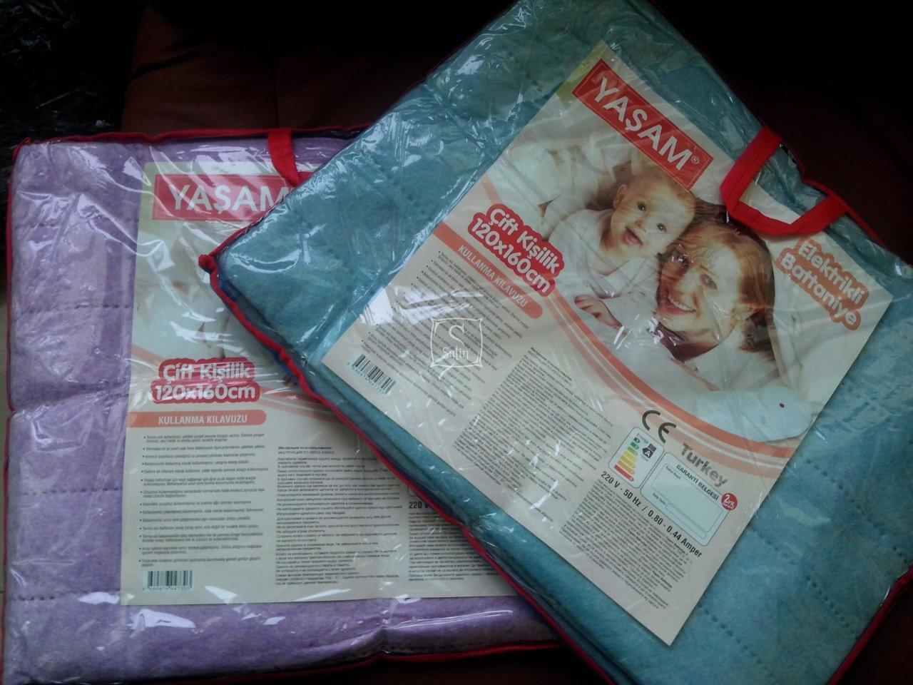 Электропростынь байкова (простирадло з підігрівом), Туреччина "Yasam" 120см-160см (полуторне)