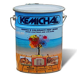 Емаль для дерева на водній основі біла OA1221BG30 для зовнішніх робіт KEMICHAL (Італія) напівматова (5 кг)