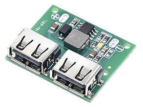 Стабілізатор знижувальний два USB DC-DC 6-26 В на 5 В 3 А, фото 2