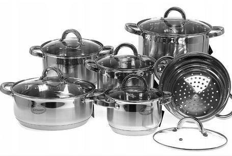 Набір індукційних каструль 12 шт, фото 1