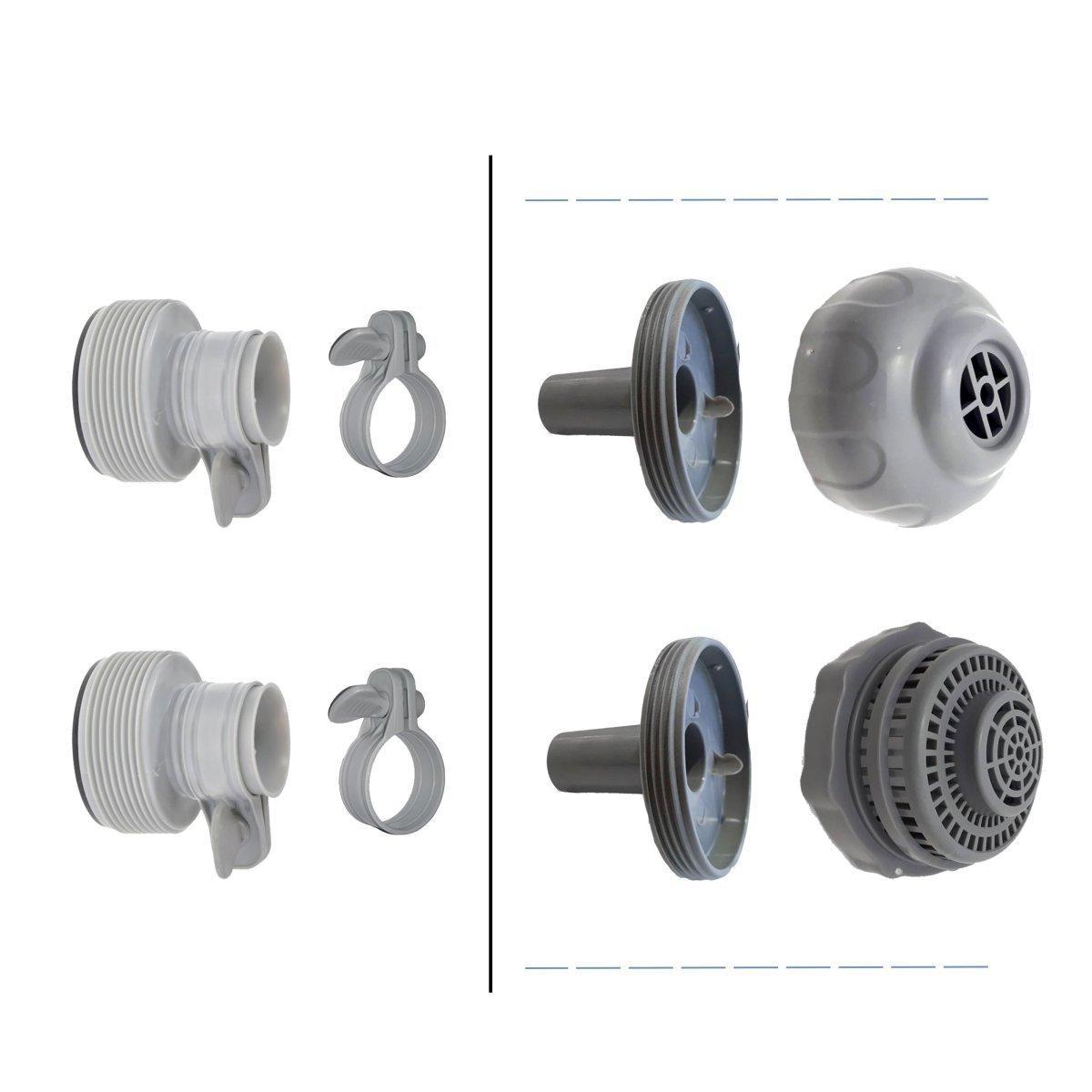 Набір форсунок в зборі Bestway 22333 для підключення басейнів Bestway на хомутах до плунжерним кранів 38 мм