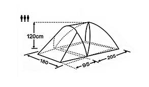 Туристичний намет для 3 осіб (Зелений), фото 3