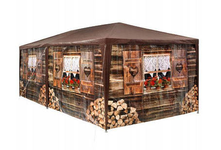 Садовий павільйон-намет 3х6 м 6 стін (Коричневий), фото 1