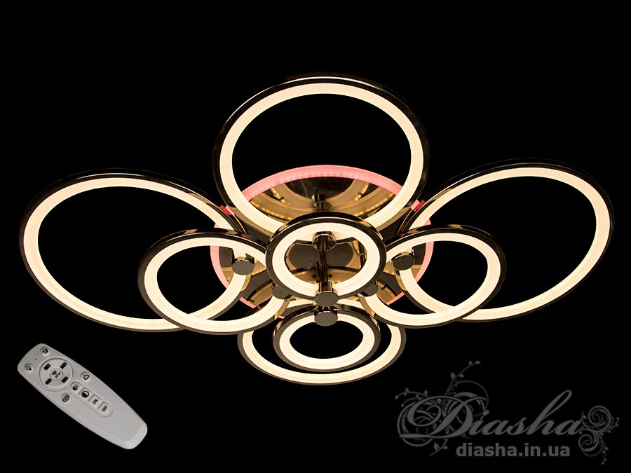 Світлодіодні люстри Diasha 8022/8BHR LED 3color dimmer, фото 1