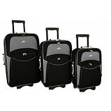 Чемодан дорожній RGL 773 великий 85л , Дорожный БОЛЬШОЙ чемодан , Валіза 78х50х30 Сумка з ручкою , ЧОРНО-СІРИЙ, фото 4