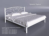 Двоспальне ліжко Каріса Tenero 140х200 см біле з голов'ям на невисоких ніжках металева, фото 7