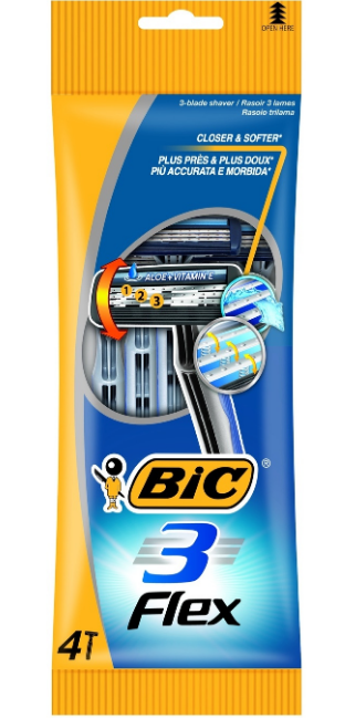 Одноразові станки для гоління BIC Flex 3 (4шт.)