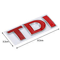 3D емблема TDI - червоні хром, фото 2