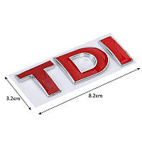 3D емблема TDI - червоні хром, фото 3