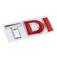 3D эмблема TDI - красные хром
