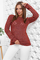 Женский вязаный меланжевый свитер (165 mrs ) Терракот меланж