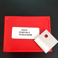 Бланкета для профілювання твердосплавна HW: 21x21x1,5mm KCR08; 1 кут. отвір