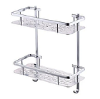 Полиця для ванної 2-х ярусна, алюмінієва,  прямокутна, навісна у ванну (HP 99-010), фото 6