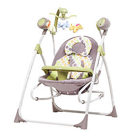 Дитяча колиска-гойдалка CARRELLO Nanny 3в1 CRL-0005 Green Tree Сірий | Закачуючий центр