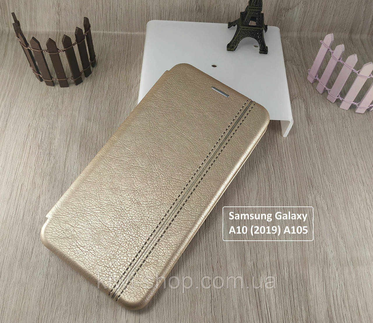 Магнітна чохол-книжка для Samsung Galaxy A10 (2019) A105 — золотиста з візитницею