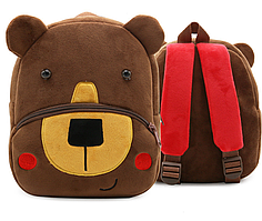 Дитячий рюкзак для улюблених малюків Ведмедик коричневий м'який плюш маленький легкий