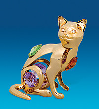 Фігурка Сваровскі з позолотою "Кішка" AR-3746/1