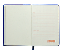 Блокнот ділової BRIEF LOGO2U А5, 96арк., клітка, обкладинка-штучна шкіра, синій, фото 5
