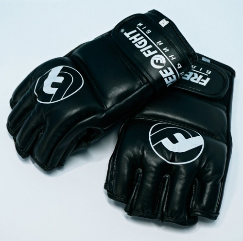 Рукавички MMA Free-Fight Gloves Black c захистом пальця (4 унції)