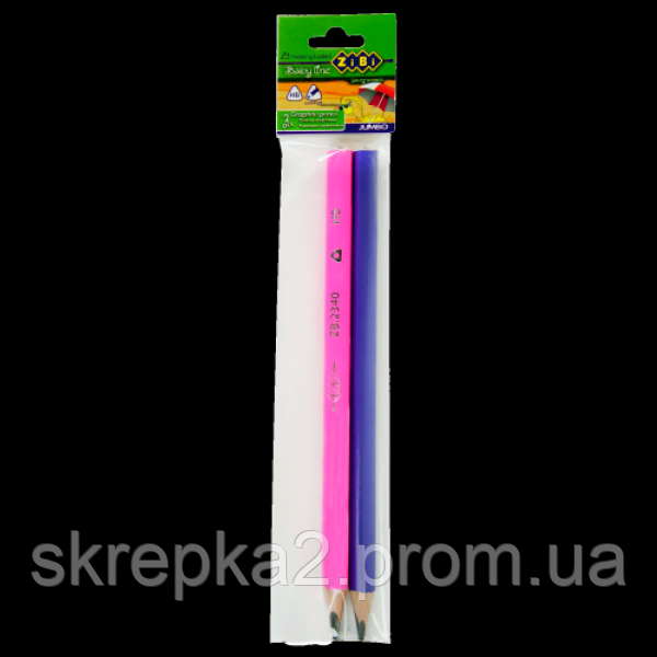 Олівець графітовий JUMBO HB, без гумки, 2 шт блістер