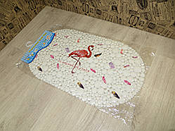 Антиковзний килимок на присосках у ванну "Flamingo"